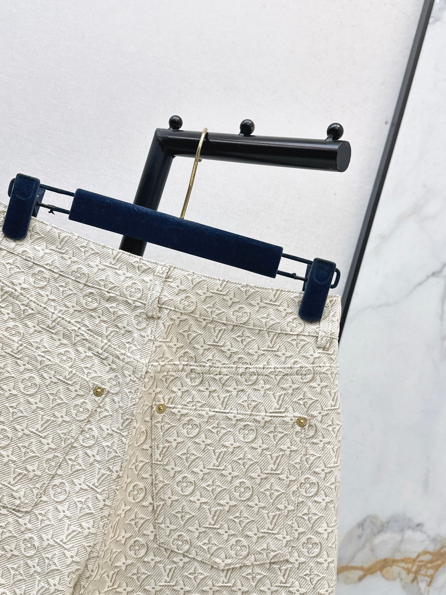 26ss Jacquard logo denim shorts