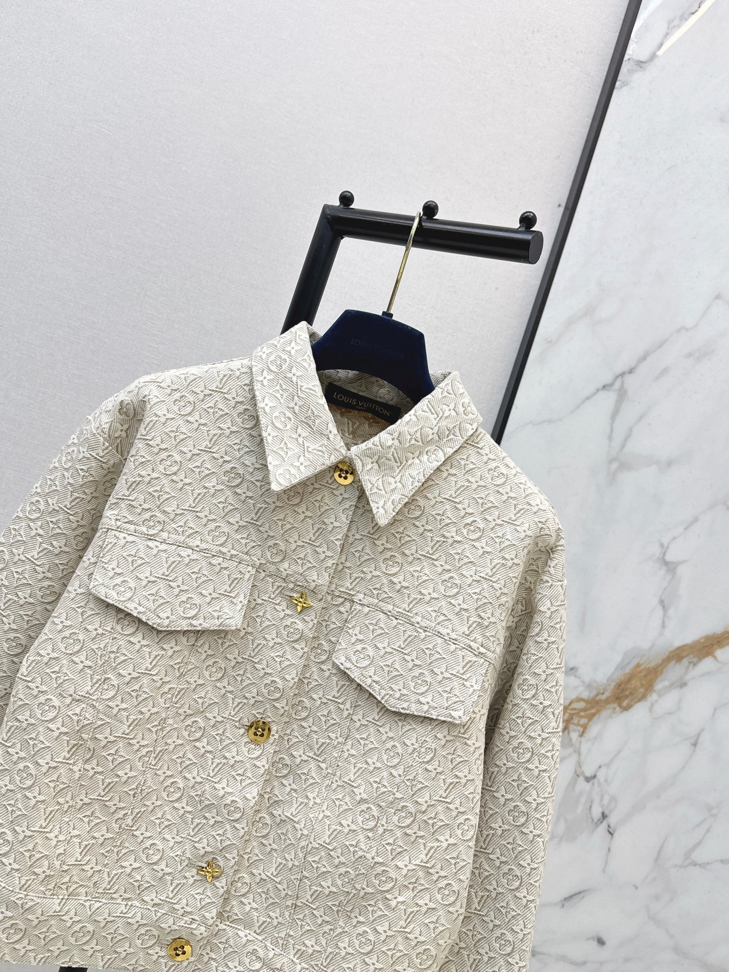 26ss Jacquard logo denim jacket