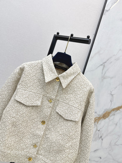 26ss Jacquard logo denim jacket