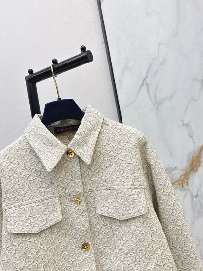 26ss Jacquard logo denim jacket
