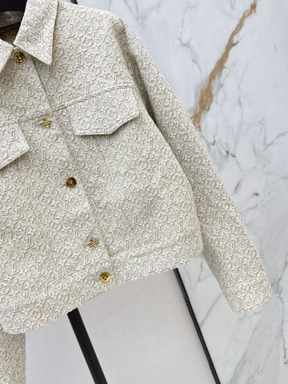 26ss Jacquard logo denim jacket