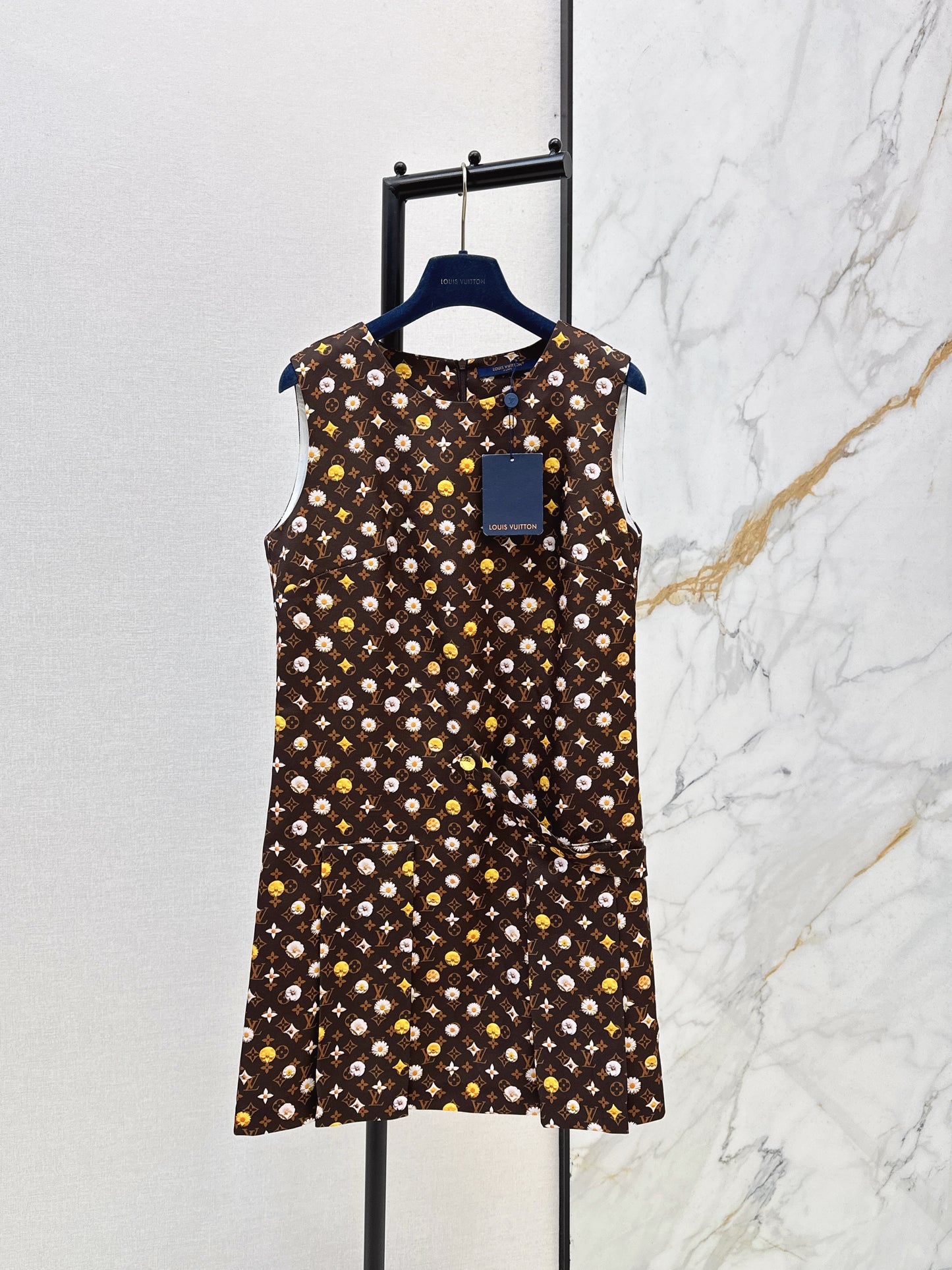 26ss Printed sleeveless dress