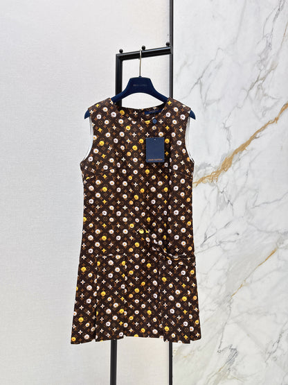 26ss Printed sleeveless dress