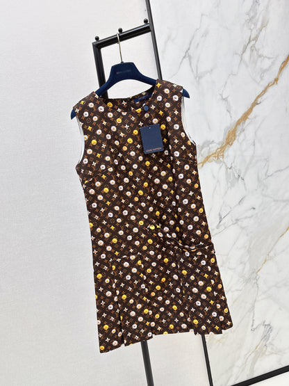 26ss Printed sleeveless dress
