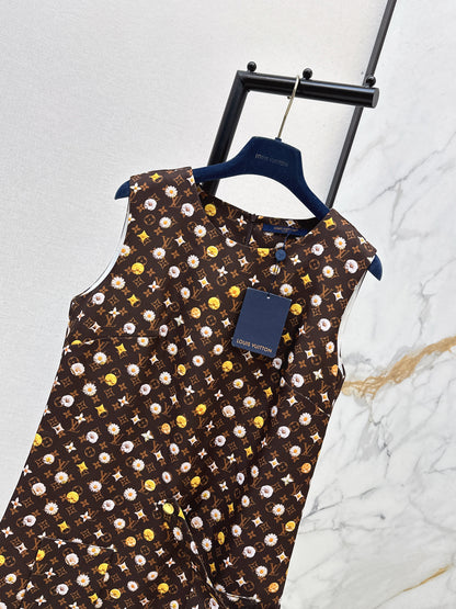 26ss Printed sleeveless dress