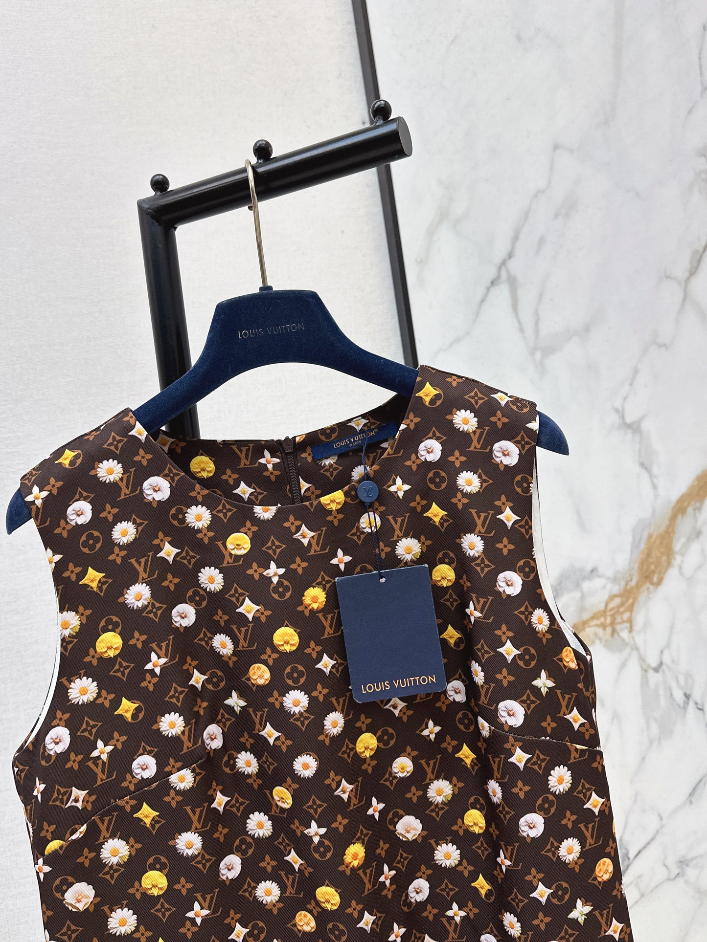 26ss Printed sleeveless dress