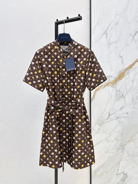 26ss Printed Short-Sleeve Dress