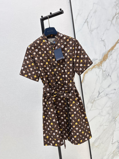 26ss Printed Short-Sleeve Dress