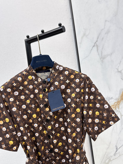 26ss Printed Short-Sleeve Dress