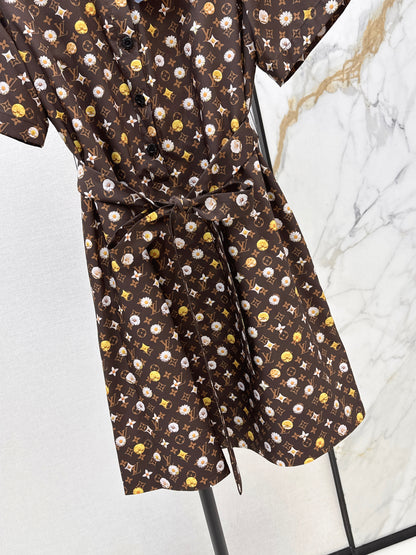 26ss Printed Short-Sleeve Dress