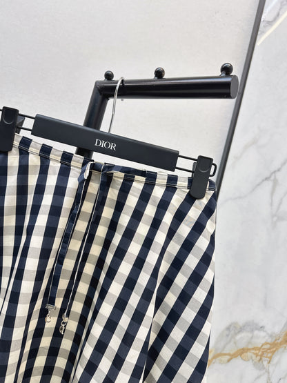 26ss Plaid A-line Midi Skirt