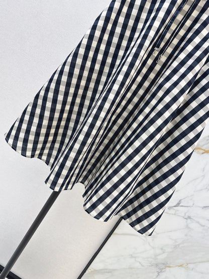 26ss Plaid A-line Midi Skirt