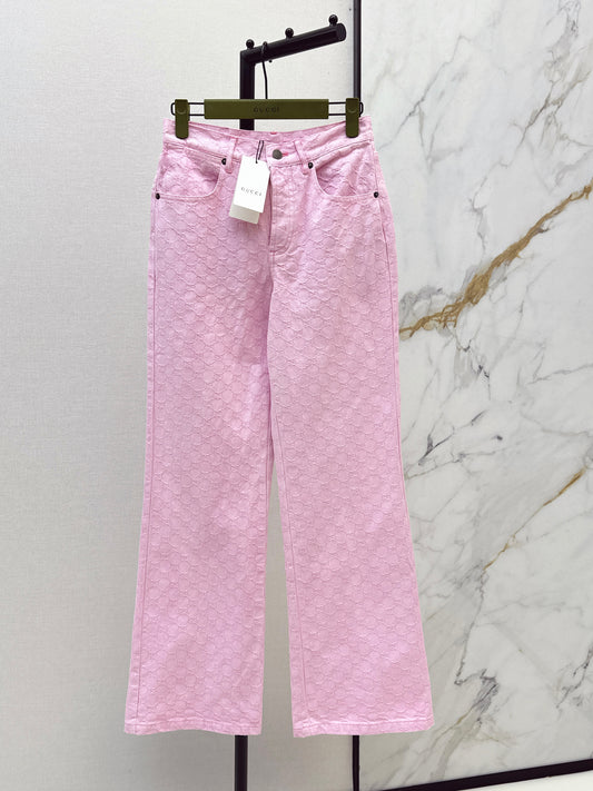 26ss Pink denim jeans