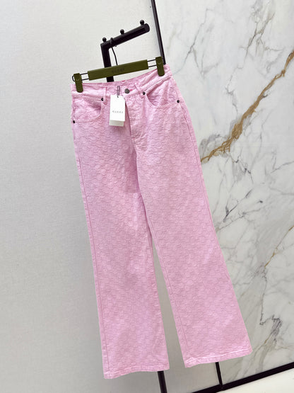 26ss Pink denim jeans
