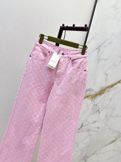 26ss Pink denim jeans