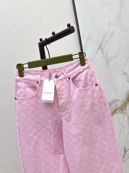 26ss Pink denim jeans