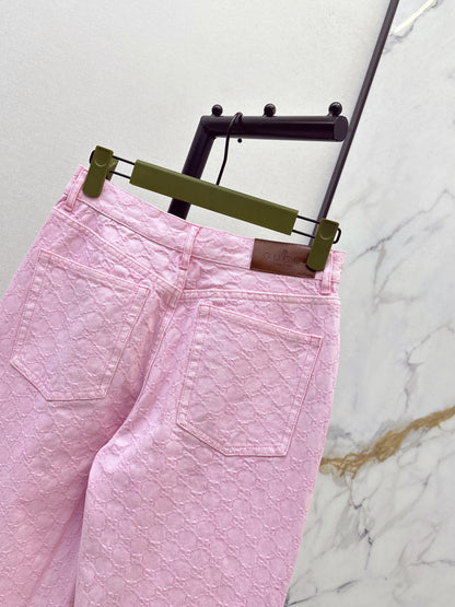 26ss Pink denim jeans