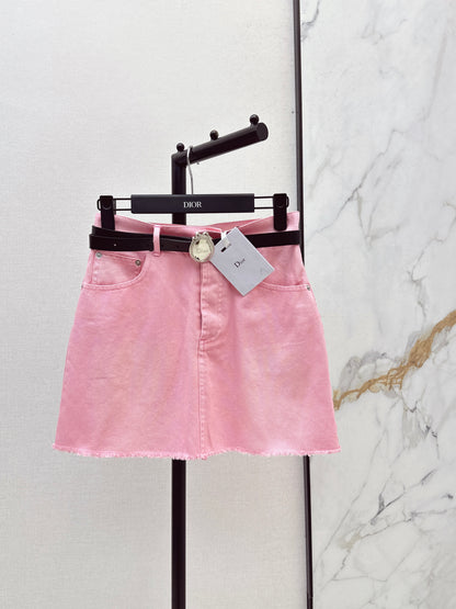26ss Youthful Pink Denim Mini Skirt