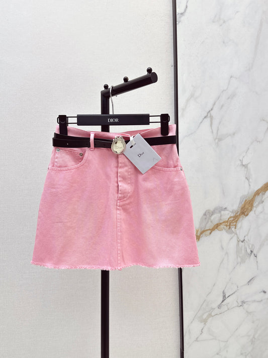 26ss Youthful Pink Denim Mini Skirt