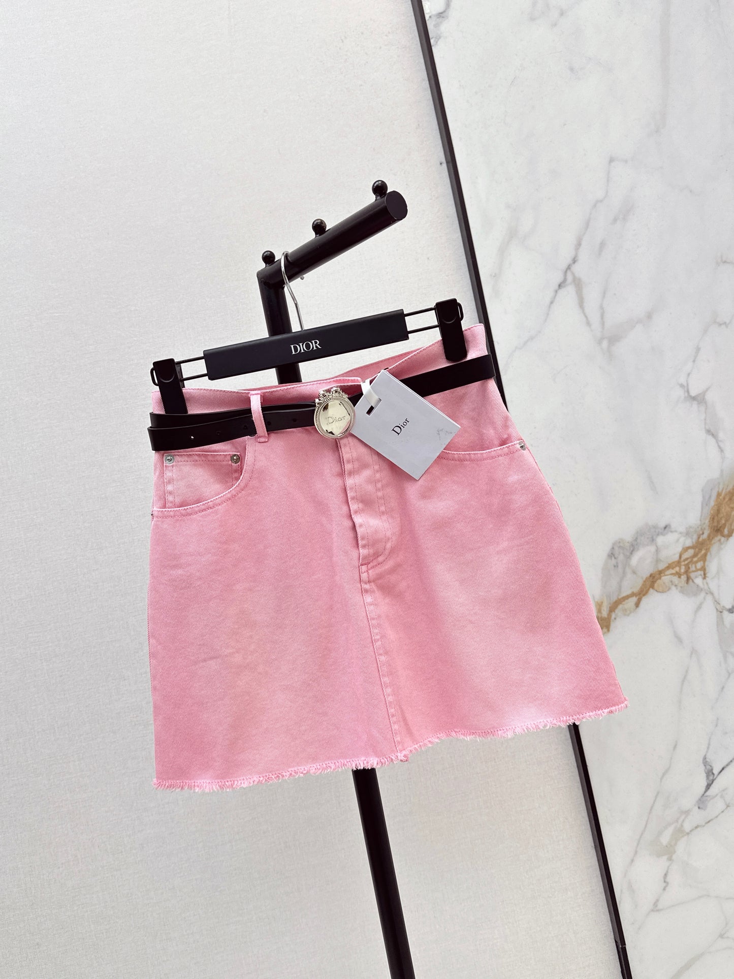 26ss Youthful Pink Denim Mini Skirt