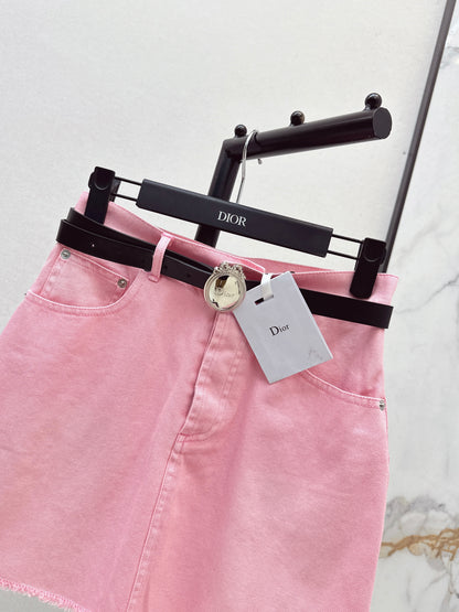 26ss Youthful Pink Denim Mini Skirt