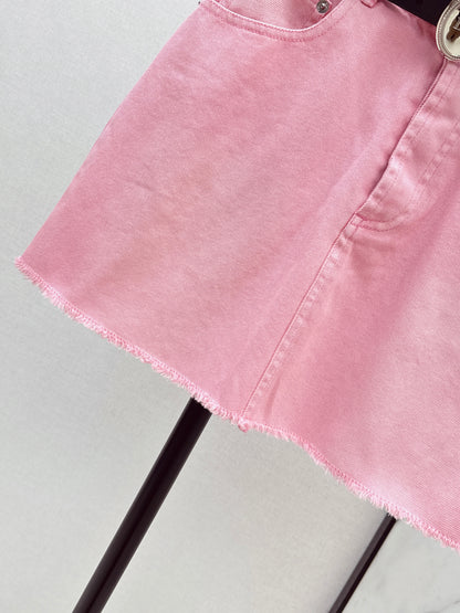 26ss Youthful Pink Denim Mini Skirt