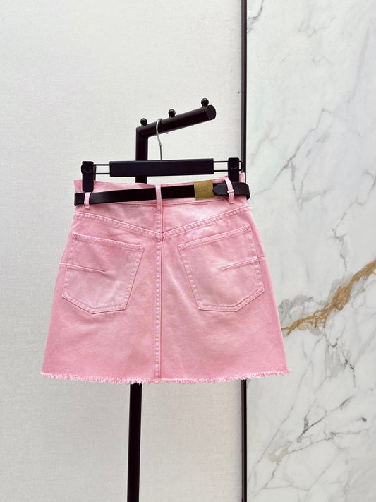 26ss Youthful Pink Denim Mini Skirt