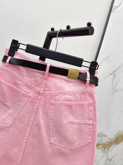 26ss Youthful Pink Denim Mini Skirt
