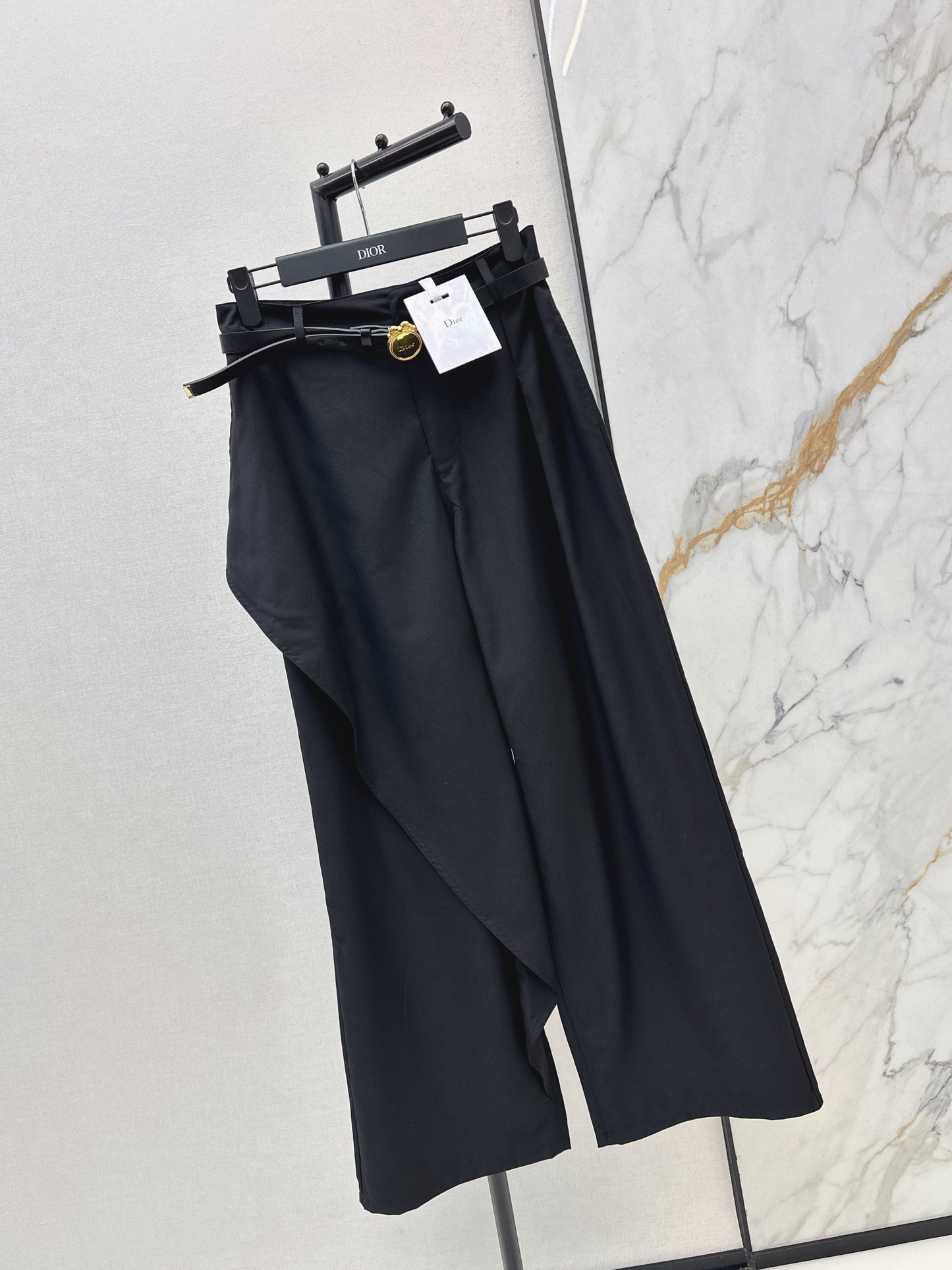 26ss Wide-Leg Trousers with Belt Detail