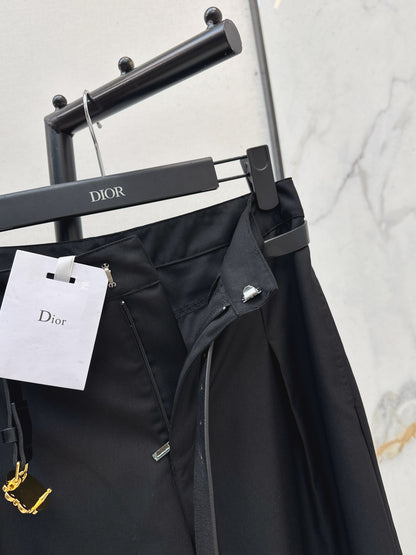 26ss Wide-Leg Trousers with Belt Detail