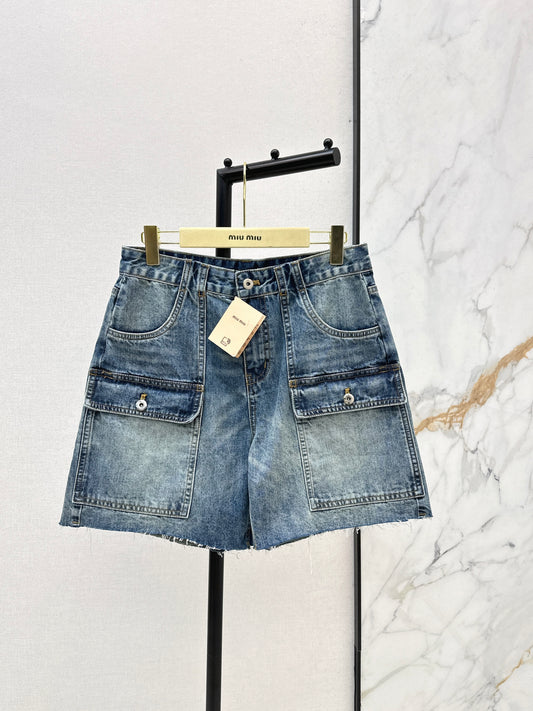 26ss Cargo-Style Denim Shorts