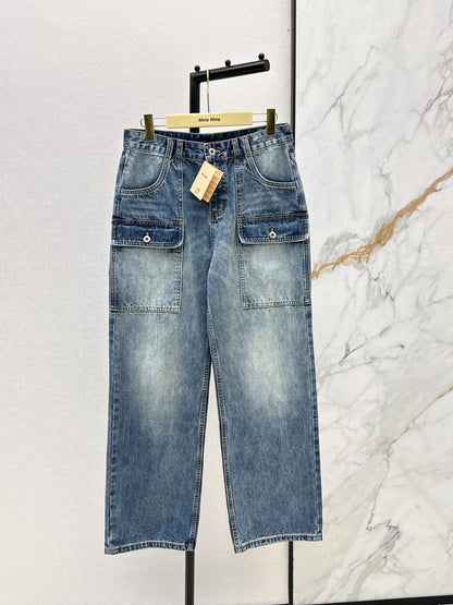 26ss Workwear-Style Denim Trousers