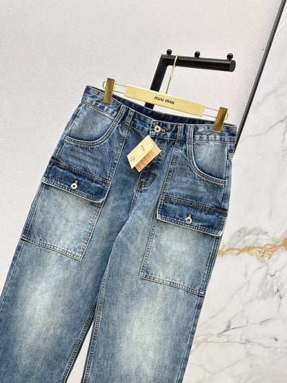 26ss Workwear-Style Denim Trousers