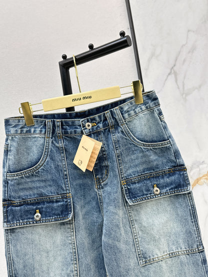 26ss Workwear-Style Denim Trousers