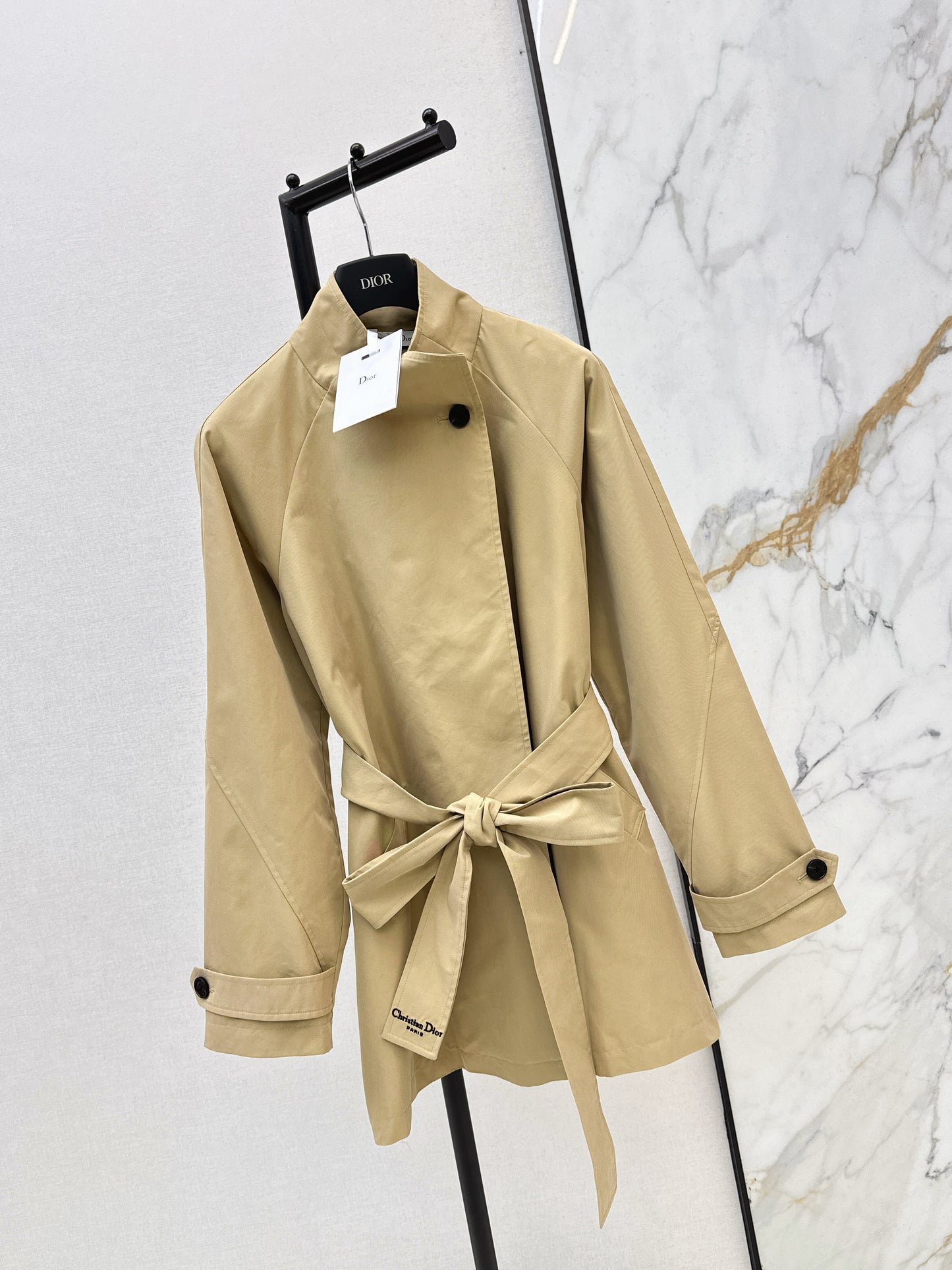 26ss Oversized Stand-Collar Trench Coat