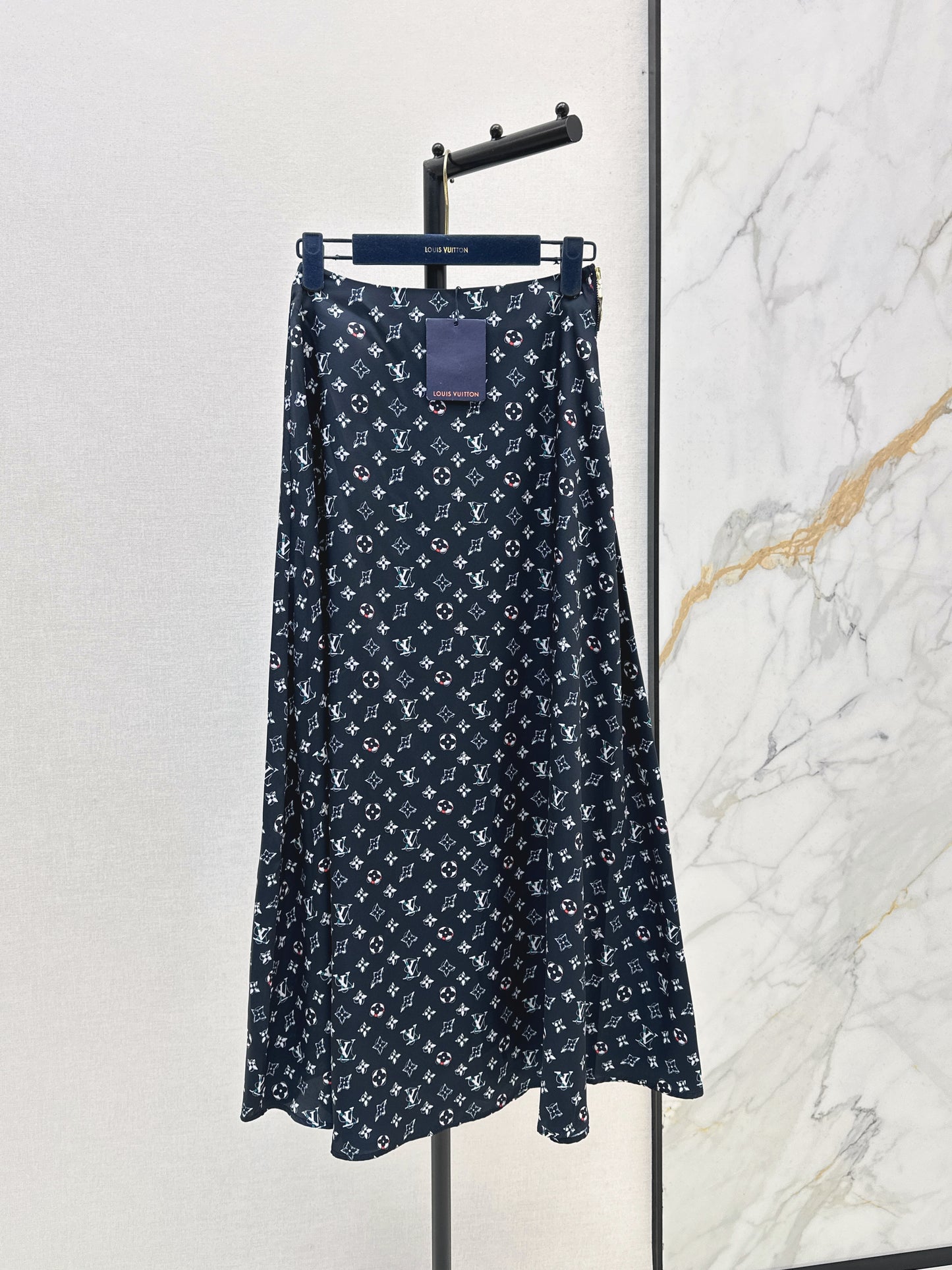 26ss Monogram Print Midi Skirt