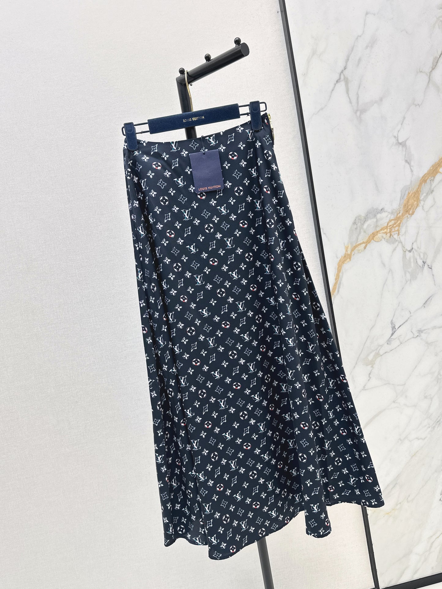 26ss Monogram Print Midi Skirt