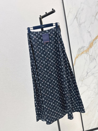 26ss Monogram Print Midi Skirt
