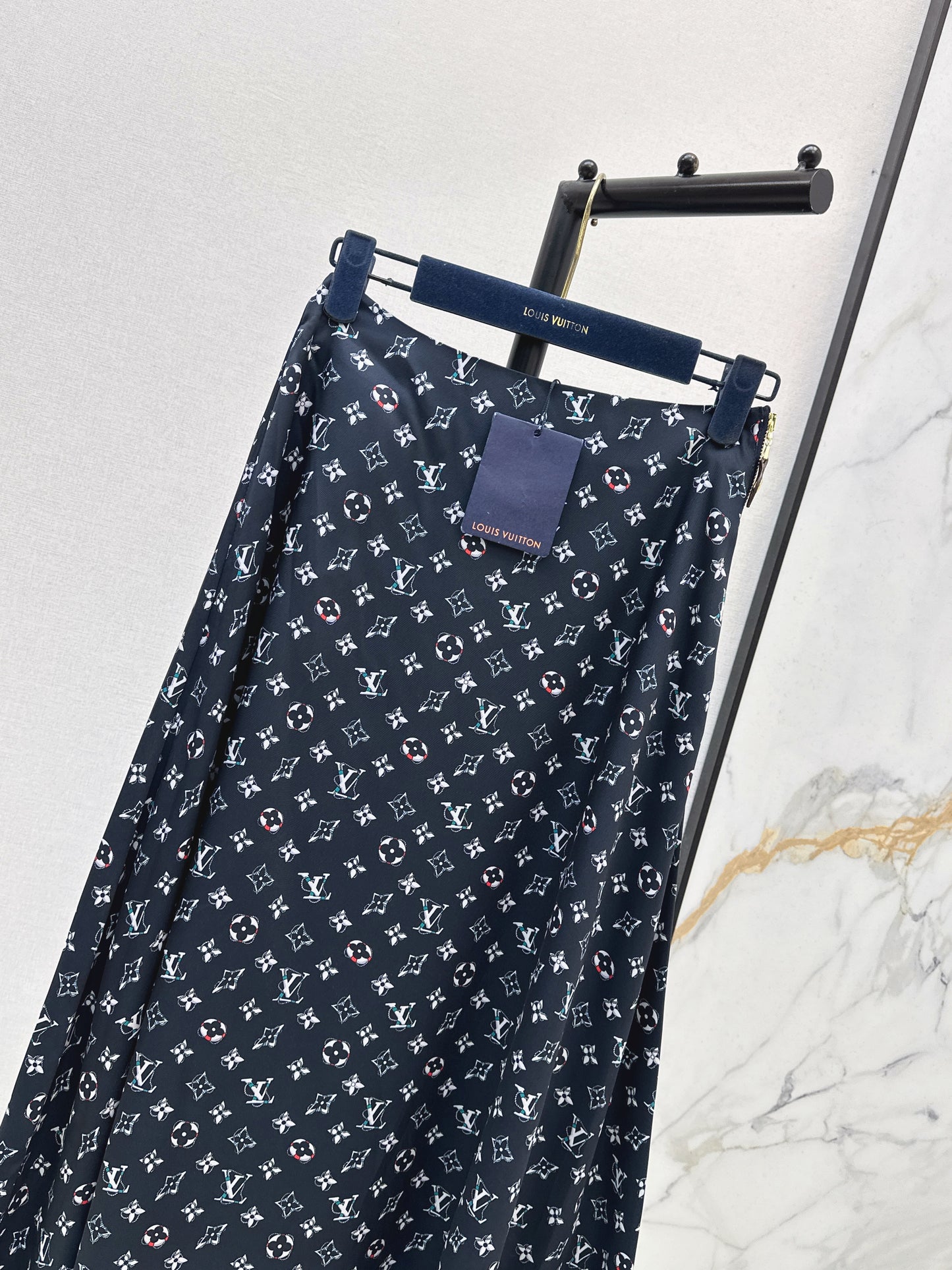 26ss Monogram Print Midi Skirt