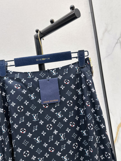 26ss Monogram Print Midi Skirt