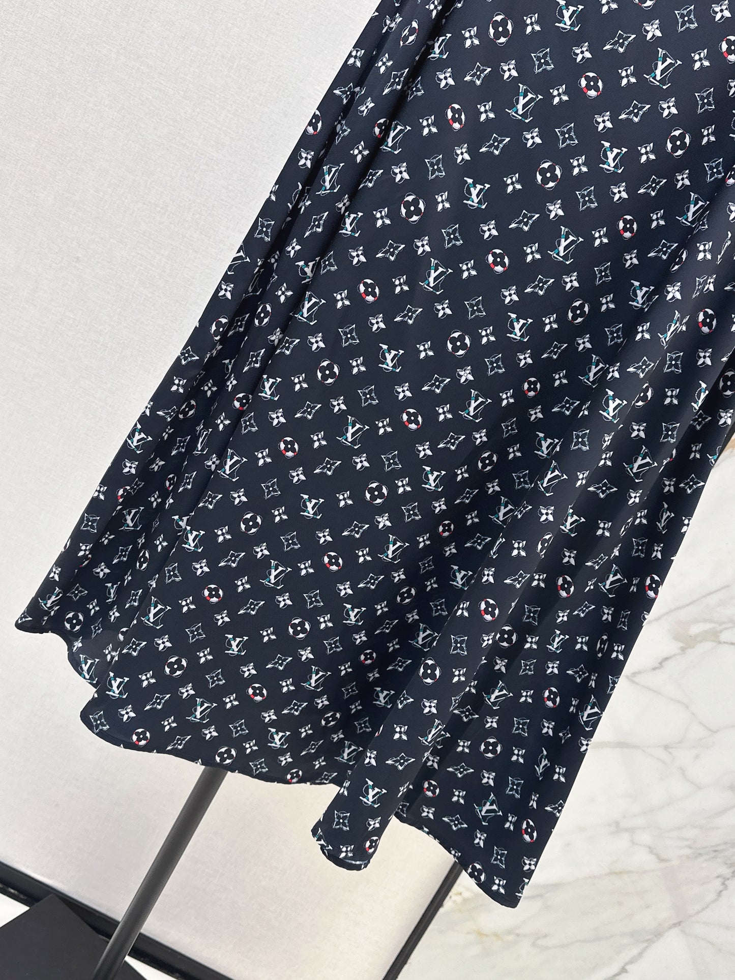 26ss Monogram Print Midi Skirt