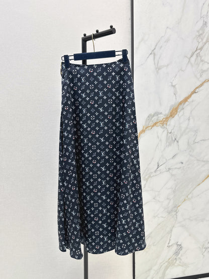 26ss Monogram Print Midi Skirt