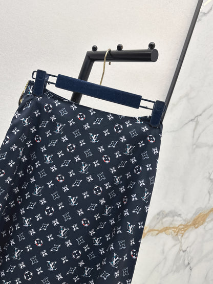 26ss Monogram Print Midi Skirt