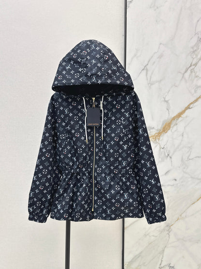 26ss Monogram Canvas Hooded Trench Coat