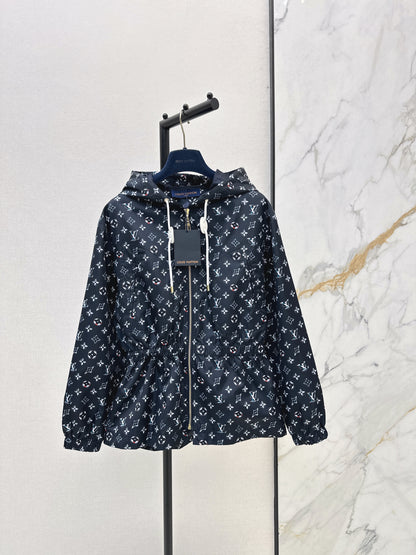 26ss Monogram Canvas Hooded Trench Coat