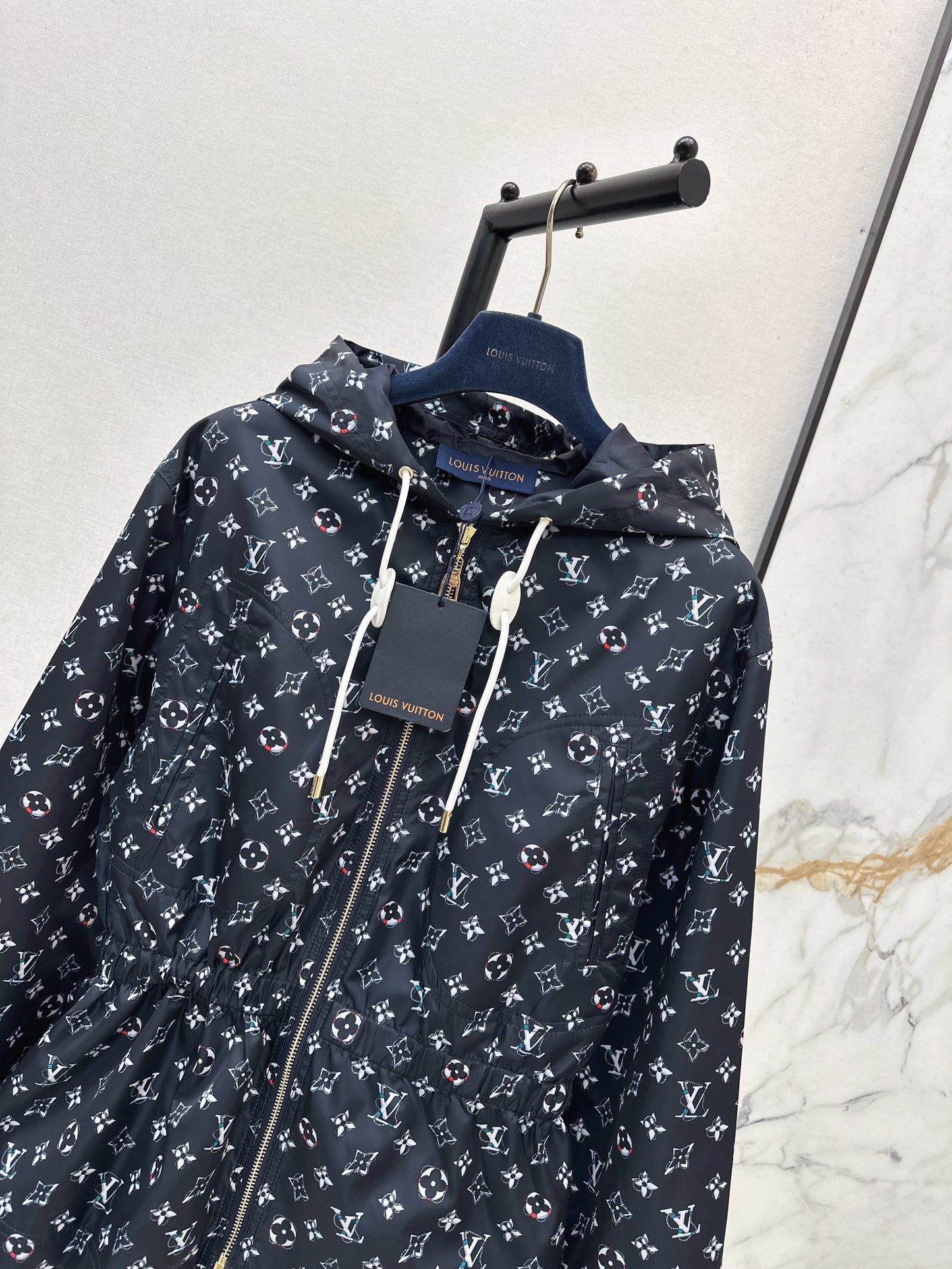 26ss Monogram Canvas Hooded Trench Coat