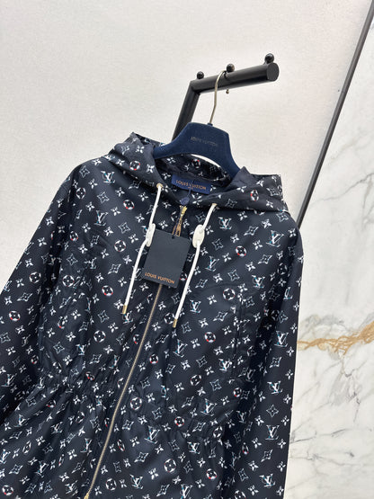 26ss Monogram Canvas Hooded Trench Coat