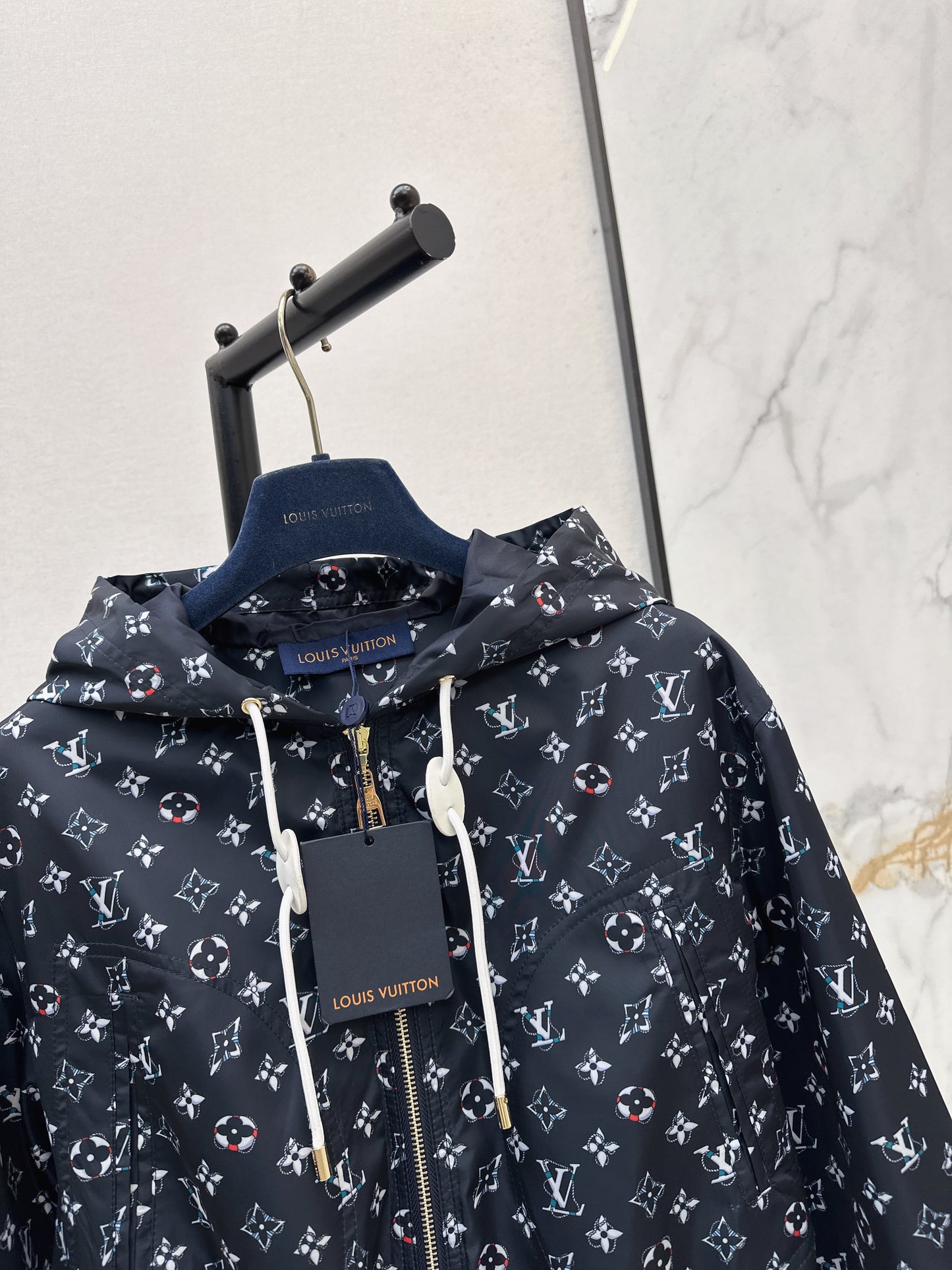 26ss Monogram Canvas Hooded Trench Coat