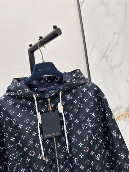 26ss Monogram Canvas Hooded Trench Coat