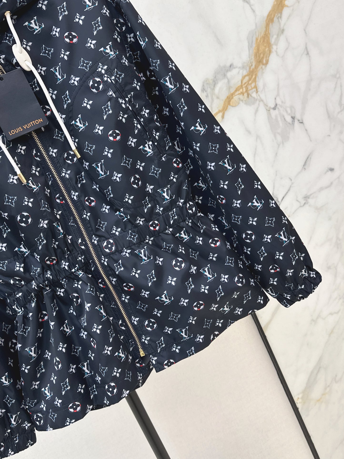 26ss Monogram Canvas Hooded Trench Coat